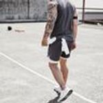 Sport si Outdoor - Echipament Sportiv - Imbracaminte sport - Pantaloni scurti sport - Pantaloni scurti, cu colanti pe interior, negru/alb, XL - Infinity.ro