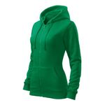 Fashion, accesorii si bijuterii - Femei - Imbracaminte femei - Hanorace femei - Hanorac pentru dama, Trendy Zipper 411, Malfini XS Verde mediu - Infinity.ro