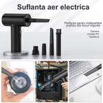 Electronice si Electrocasnice - Ingrijirea locuintei - Aspiratoare - Suflanta Aer si Aspirator, Portabil, pentru Indepartare Praf PC, Lanterna, 7 Duze, 3 viteze, 90000 RPM, baterie 7500 mAh - Infinity.ro