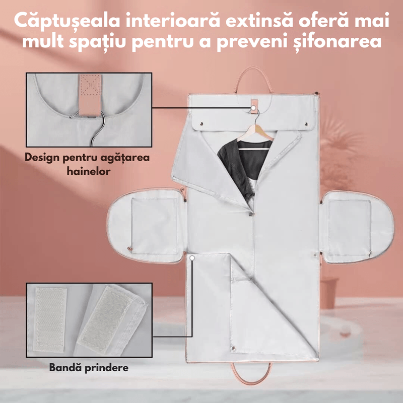 Sport si Outdoor - Articole de voiaj - Genti voiaj - Geanta de Calatorie Multifunctionala 2-in-1, Organizator Haine Dasbo®, Buzunare Multiple, Compartiment Pantofi - Infinity.ro