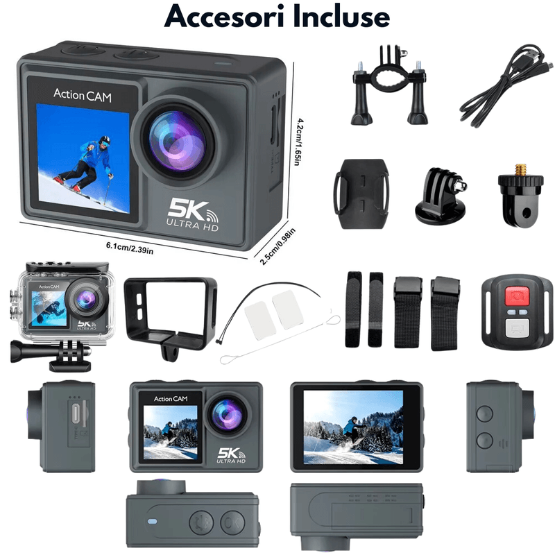 TV, Audio-Video si Foto - Camere de actiune si drone - Camere de actiune - Camera de Actiune Dasbo SmartSONY-Cam 5K Ultra HD, Foto 24 MP, 256 GB, Stabilizare imagine EIS, Microfon, Functie WiFi - Infinity.ro