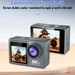 TV, Audio-Video si Foto - Camere de actiune si drone - Camere de actiune - Camera de Actiune Dasbo SmartSONY-Cam 5K Ultra HD, Foto 24 MP, 256 GB, Stabilizare imagine EIS, Microfon, Functie WiFi - Infinity.ro