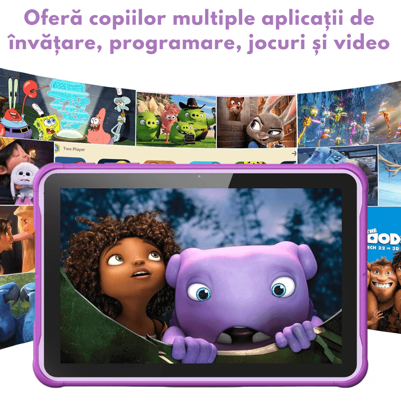 Laptop, Telefoane si Tablete - Tablete si accesorii tablete - Tablete - Tableta pentru copii de 10 inch Dasbo®, Sistem Android 13, 2GB RAM,64GB ROM (extensibila la 128GB),Software pentru copii - Infinity.ro