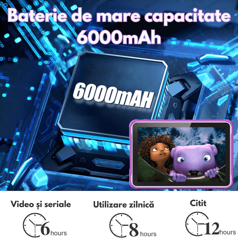 Laptop, Telefoane si Tablete - Tablete si accesorii tablete - Tablete - Tableta pentru copii de 10 inch Dasbo®, Sistem Android 13, 2GB RAM,64GB ROM (extensibila la 128GB),Software pentru copii - Infinity.ro