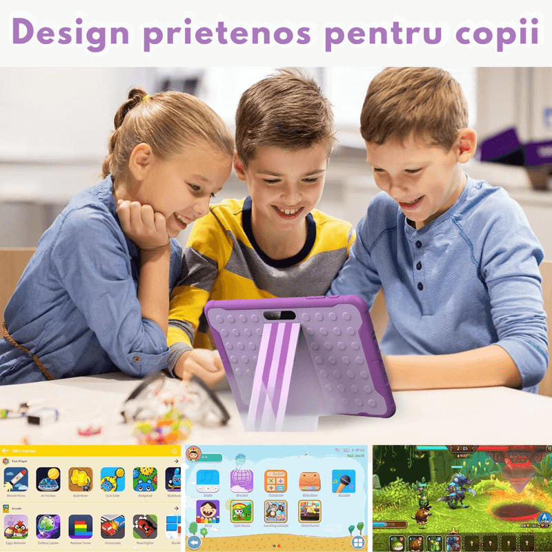 Laptop, Telefoane si Tablete - Tablete si accesorii tablete - Tablete - Tableta pentru copii de 10 inch Dasbo®, Sistem Android 13, 2GB RAM,64GB ROM (extensibila la 128GB),Software pentru copii - Infinity.ro