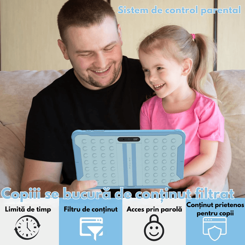 Laptop, Telefoane si Tablete - Tablete si accesorii tablete - Tablete - Tableta pentru copii de 10 inch Dasbo®, Sistem Android 13, 2GB RAM, 64GB ROM(extensibila la 128GB),Software pentru copii - Infinity.ro