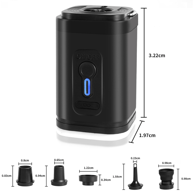 Sport si Outdoor - Ciclism - Accesorii pentru biciclete - Pompe biciclete - Pompa de aer electrica, 3 in 1,umflare/dezumflare/vidare, Baterie incorporata de 1200 mAh, Multifunctionala si Portabila - Infinity.ro