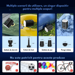 Sport si Outdoor - Ciclism - Accesorii pentru biciclete - Pompe biciclete - Pompa de aer electrica, 3 in 1,umflare/dezumflare/vidare, Baterie incorporata de 1200 mAh, Multifunctionala si Portabila - Infinity.ro