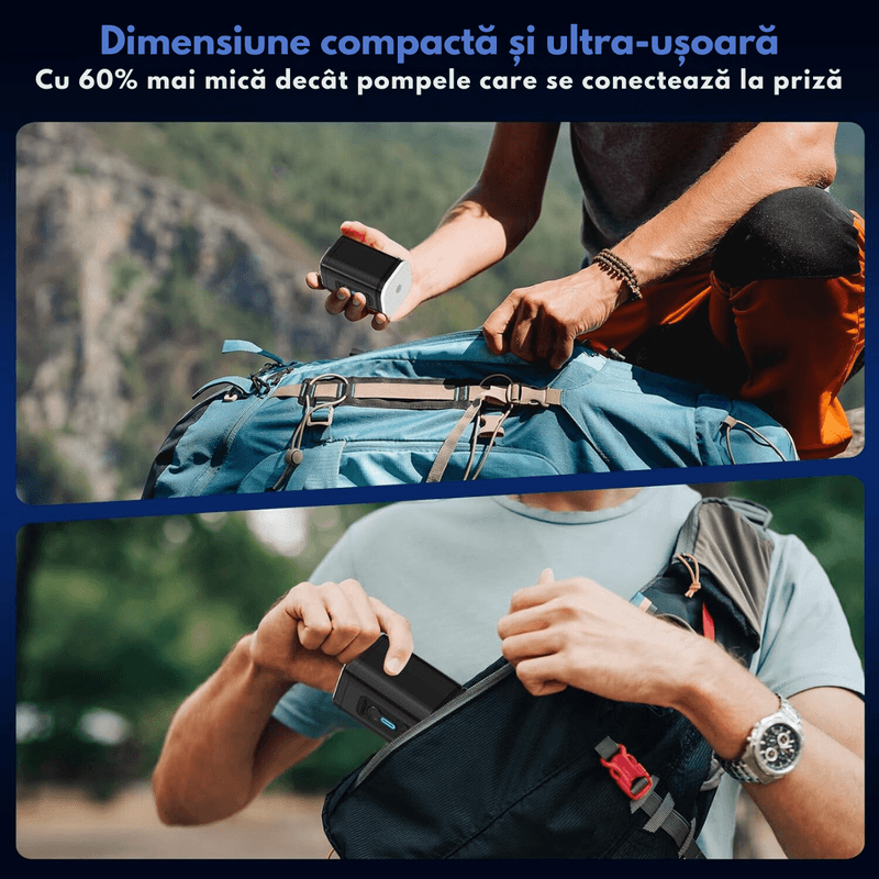 Sport si Outdoor - Ciclism - Accesorii pentru biciclete - Pompe biciclete - Pompa de aer electrica, 3 in 1,umflare/dezumflare/vidare, Baterie incorporata de 1200 mAh, Multifunctionala si Portabila - Infinity.ro