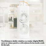Electronice si Electrocasnice - Climatizare si sisteme de incalzire - Aparate racire aer - Ventilatoare - Mini Ventilator Portabil 2-in-1 cu Pulverizare Fina, Racitor de Aer Dasbo®, Oscilatie 90° & Rotire 180°, Umidificator - Infinity.ro