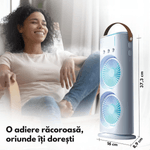 Electronice si Electrocasnice - Climatizare si sisteme de incalzire - Aparate racire aer - Ventilatoare - Mini Ventilator Portabil 2-in-1 cu Pulverizare Fina, Racitor de Aer Dasbo®, Oscilatie 90° & Rotire 180°, Umidificator - Infinity.ro