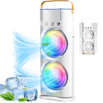 Electronice si Electrocasnice - Climatizare si sisteme de incalzire - Aparate racire aer - Ventilatoare - Mini Ventilator Portabil 2-in-1 cu Pulverizare Fina, Racitor de Aer Dasbo®, Oscilatie 90° & Rotire 180°, Umidificator - Infinity.ro