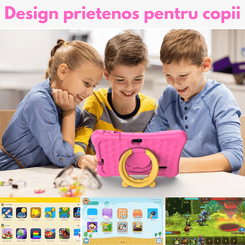 Laptop, Telefoane si Tablete - Tablete si accesorii tablete - Tablete - Tableta pentru copii de 7 inch Dasbo®, Android, 3GB RAM, 32GB ROM (extensibila la 128GB), Software copii preinstalat - Infinity.ro