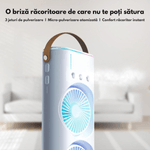 Electronice si Electrocasnice - Climatizare si sisteme de incalzire - Aparate racire aer - Ventilatoare - Mini Ventilator Portabil 2-in-1 cu Pulverizare Fina, Racitor de Aer Dasbo®, Oscilatie 90° & Rotire 180°, Umidificator - Infinity.ro