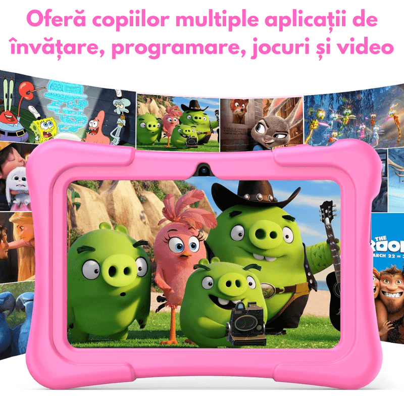 Laptop, Telefoane si Tablete - Tablete si accesorii tablete - Tablete - Tableta pentru copii de 7 inch Dasbo®, Android, 3GB RAM, 32GB ROM (extensibila la 128GB), Software copii preinstalat - Infinity.ro