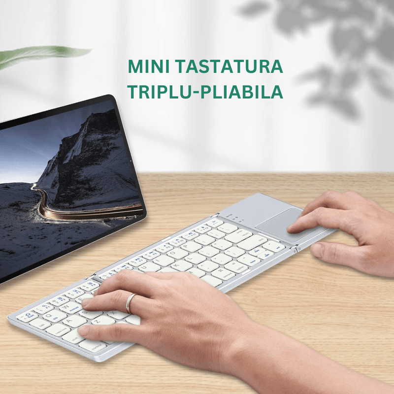 PC, gaming si accesorii - Periferice PC - Tastaturi - Tastatura pliabila Bluetooth Dasbo®, Portabila si ultra-subtire, Touchpad cu 2 click-uri, Fara fir, Compatibila - Infinity.ro