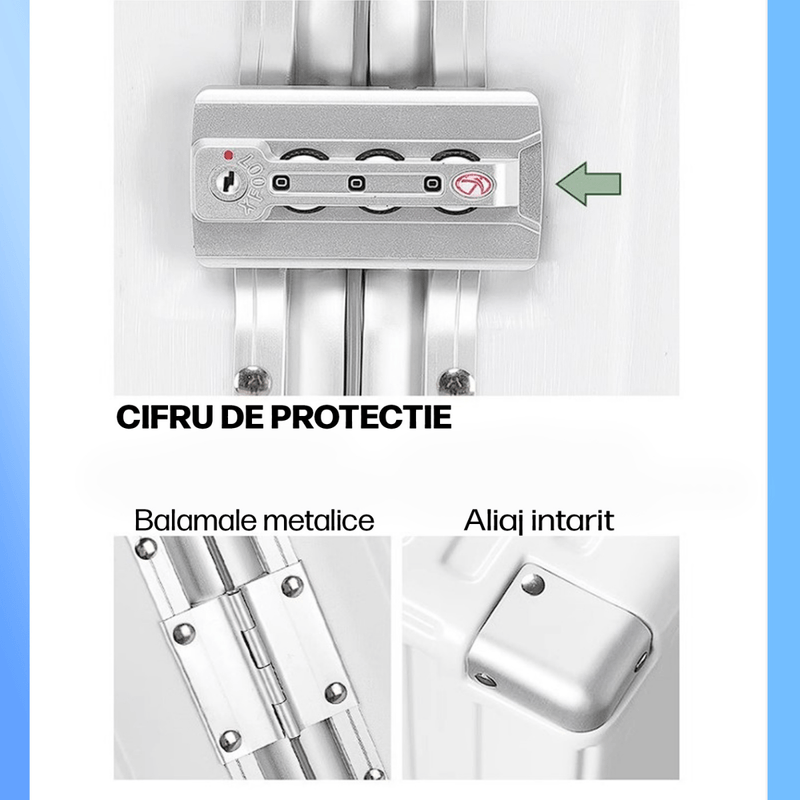 Sport si Outdoor - Articole de voiaj - Trolere - Troler de mana pentru Cabina Avion, Dasbo®, inserti din aluminiu cu suport pentru pahar si port USB incarcare,54x36x24cm - Infinity.ro