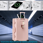 Sport si Outdoor - Articole de voiaj - Trolere - Troler de mana pentru Cabina Avion, Dasbo®, inserti din aluminiu cu suport pentru pahar si port USB incarcare,54x36x24cm - Infinity.ro