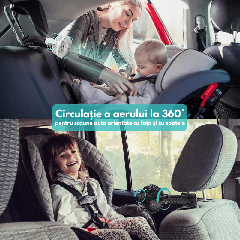 Electronice si Electrocasnice - Climatizare si sisteme de incalzire - Aparate racire aer - Ventilatoare - Ventilator Portabil cu Trepied Flexibil 360°, Baterie Reincarcabila 1600 mAh,Ultra-Silentios cu 3 Viteze,Mini Ventilator - Infinity.ro