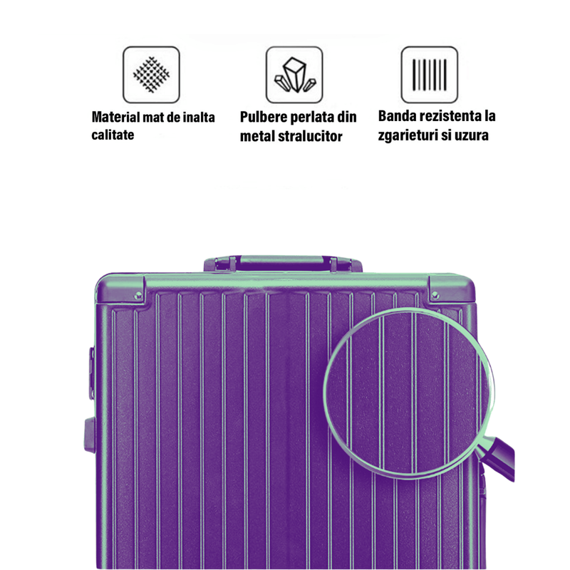 Sport si Outdoor - Articole de voiaj - Trolere - Troler de mana pentru Cabina Avion, Dasbo®, inserti din aluminiu cu suport pentru pahar si port USB incarcare,54x36x24cm - Infinity.ro