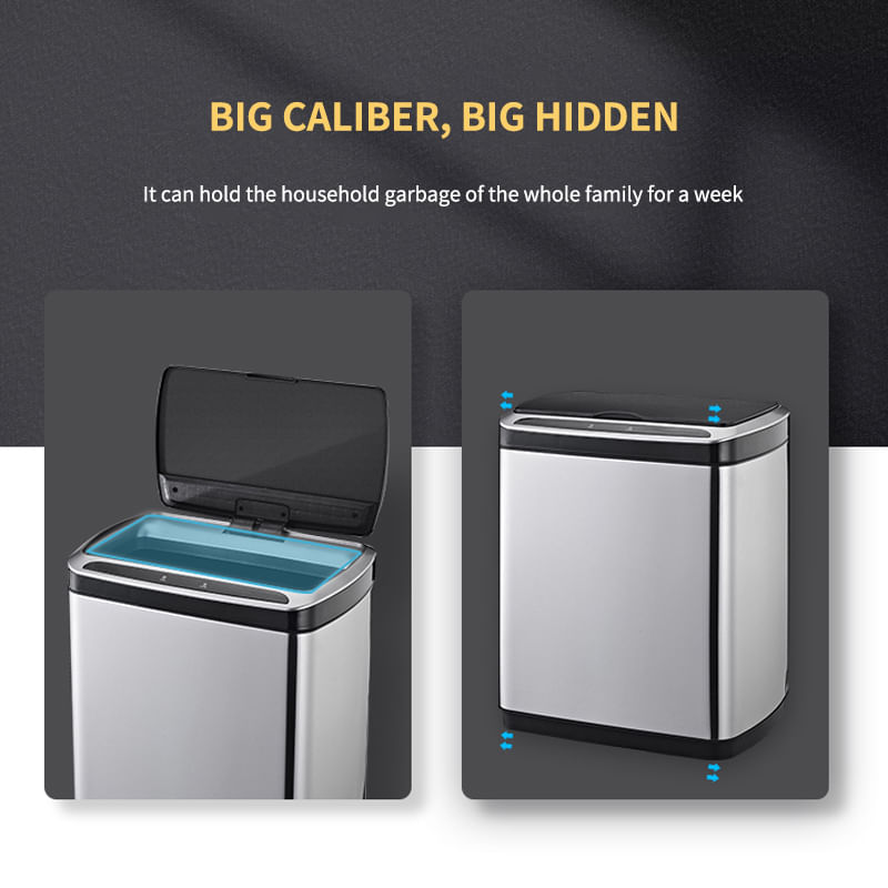 Casa si Gradina - Mobilier - Organizare si depozitare - Cosuri de gunoi - Cos de gunoi inteligent, cu senzor automat infrarosu DASBO, Capacitate 30 l, 1 compartiment, Capac automat Anti-Miros - Infinity.ro