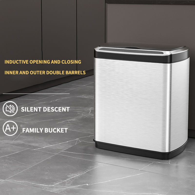 Casa si Gradina - Mobilier - Organizare si depozitare - Cosuri de gunoi - Cos de gunoi inteligent, cu senzor automat infrarosu DASBO, Capacitate 30 l, 1 compartiment, Capac automat Anti-Miros - Infinity.ro