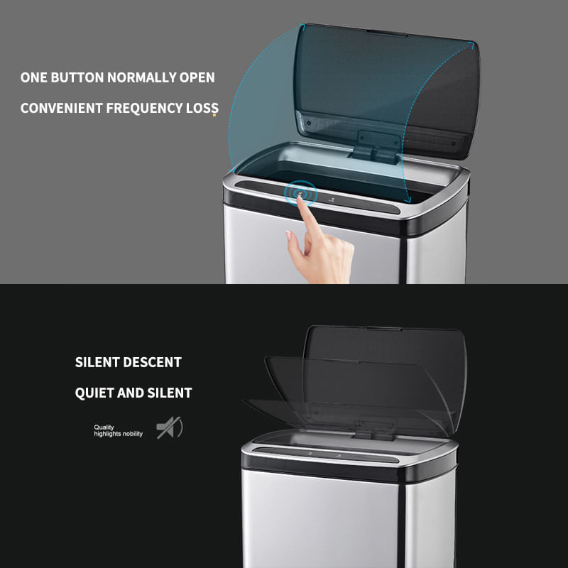 Casa si Gradina - Mobilier - Organizare si depozitare - Cosuri de gunoi - Cos de gunoi inteligent, cu senzor automat infrarosu DASBO, Capacitate 30 l, 1 compartiment, Capac automat Anti-Miros - Infinity.ro