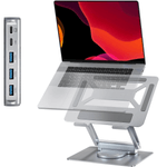 Laptop, Telefoane si Tablete - Laptopuri si accesorii - Accesorii Laptop - Standuri/Coolere notebook - Suport laptop portabil Dasbo®, Reglabil pe inaltime, Pliabil cu Baza rotativa 360°, din aluminiu, Baze antialunecare - Infinity.ro