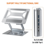 Laptop, Telefoane si Tablete - Laptopuri si accesorii - Accesorii Laptop - Standuri/Coolere notebook - Suport laptop portabil Dasbo®, Reglabil pe inaltime, Pliabil cu Baza rotativa 360°, din aluminiu, Baze antialunecare - Infinity.ro