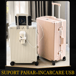 Sport si Outdoor - Articole de voiaj - Trolere - Troler de mana pentru Cabina Avion, inserti din aluminiu cu suport pentru pahar si port USB incarcare,54x36x24 cm - Infinity.ro