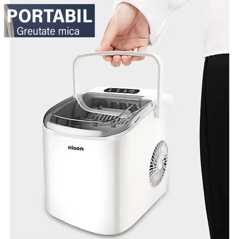 Electronice si Electrocasnice - Aparate frigorifice - Congelatoare - Masina de facut cuburi de gheata, Rezervor apa 1.3 L, Capacitate zilnica 15 kg, Portabila pentru acasa, bucatarie, birou - Infinity.ro