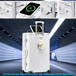 Sport si Outdoor - Articole de voiaj - Trolere - Troler de mana pentru Cabina Avion, inserti din aluminiu cu suport pentru pahar si port USB incarcare,54x36x24 cm - Infinity.ro