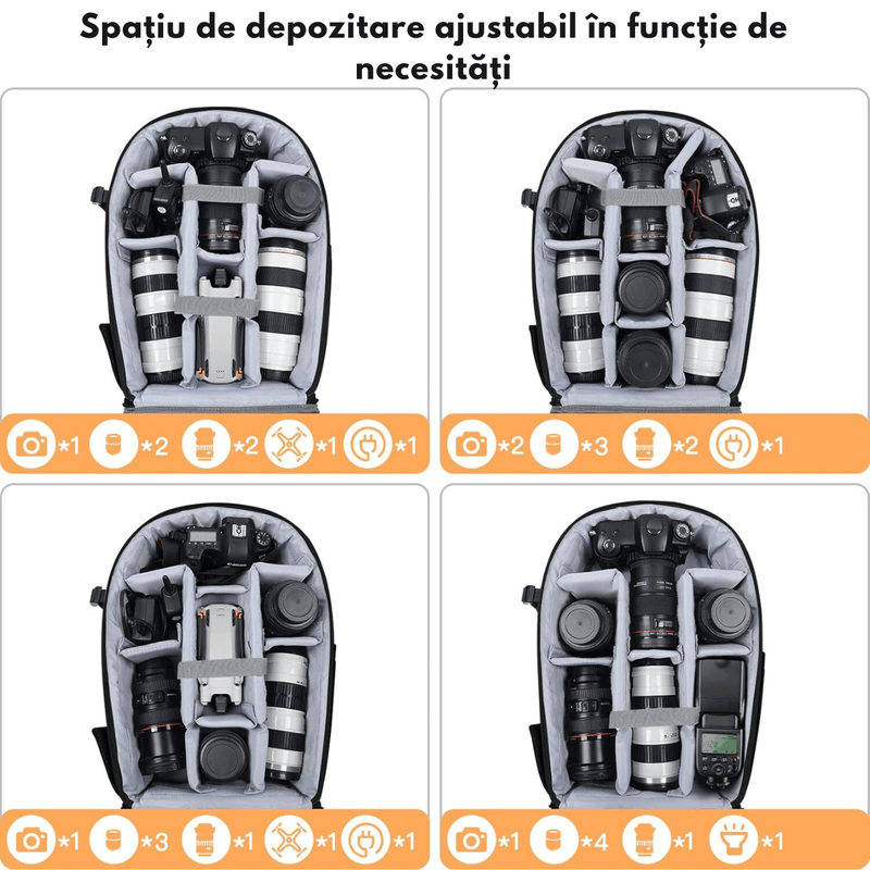 TV, Audio-Video si Foto - Aparate foto si accesorii - Accesorii foto si video - Genti / Rucsacuri / Huse - Rucsac pentru Camere Profesionale - Multifunctional DSLR - Mirrorless, Camera Sport, Drona, Suport Trepied - Infinity.ro