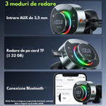 Auto si Moto - Electronice auto - Accesorii electronice auto - Modulator FM Auto Bluetooth 5.3, Transmitator Radio Dasbo®, Functie Incarcare Rapida 48W (PD 30W + QC 18W), Microfon HD - Infinity.ro