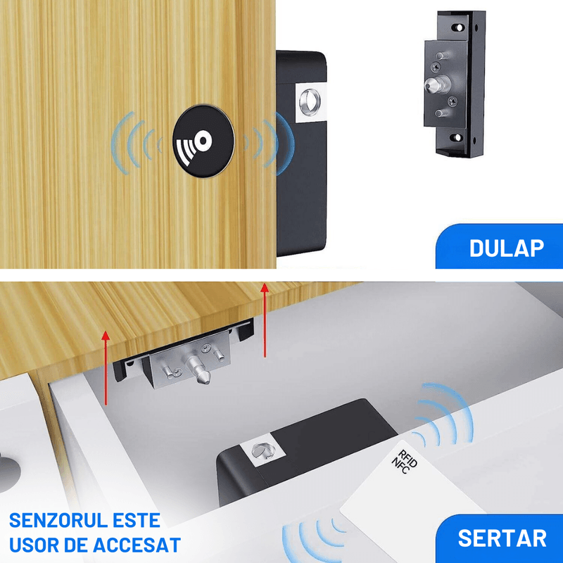 Casa si Gradina - Constructii - Feronerie si accesorii - Broaste si yale - Incuietoare inteligenta ascunsa pentru Dulap Dasbo®, Sertar, Vestiare, Acasa, birouri, cu deblocare prin App Mobila - Infinity.ro