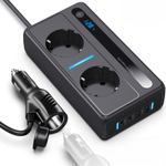 Auto si Moto - Reparatii si depanare - Invertoare auto - Invertor Tensiune Auto 12/24 V, Tensiune de iesire 220V, Putere 300W, 2 Priza EU, 2 Porturi USB QC3.0, 2 Port Type-C 30w - Infinity.ro