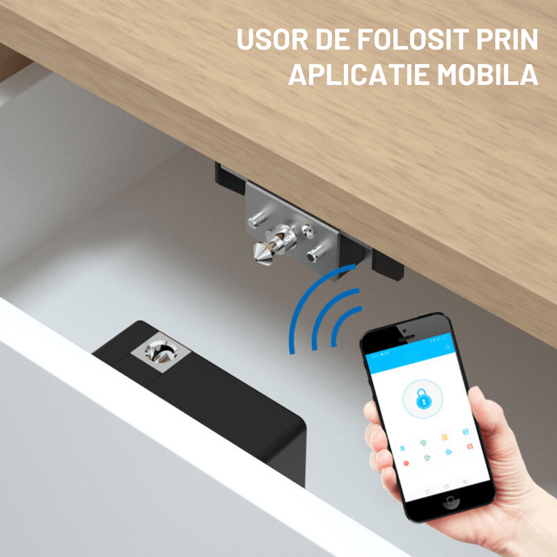 Casa si Gradina - Constructii - Feronerie si accesorii - Broaste si yale - Incuietoare inteligenta ascunsa pentru Dulap Dasbo®, Sertar, Vestiare, Acasa, birouri, cu deblocare prin App Mobila - Infinity.ro