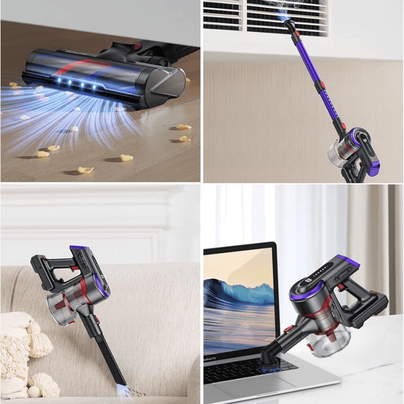 Electronice si Electrocasnice - Ingrijirea locuintei - Aspiratoare - Aspirator Vertical Fara Fir cu Acumulator, Dasbo®, 450W, Aspirare Puternica 40kPa Super Suction, 3 niveluri de putere - Infinity.ro