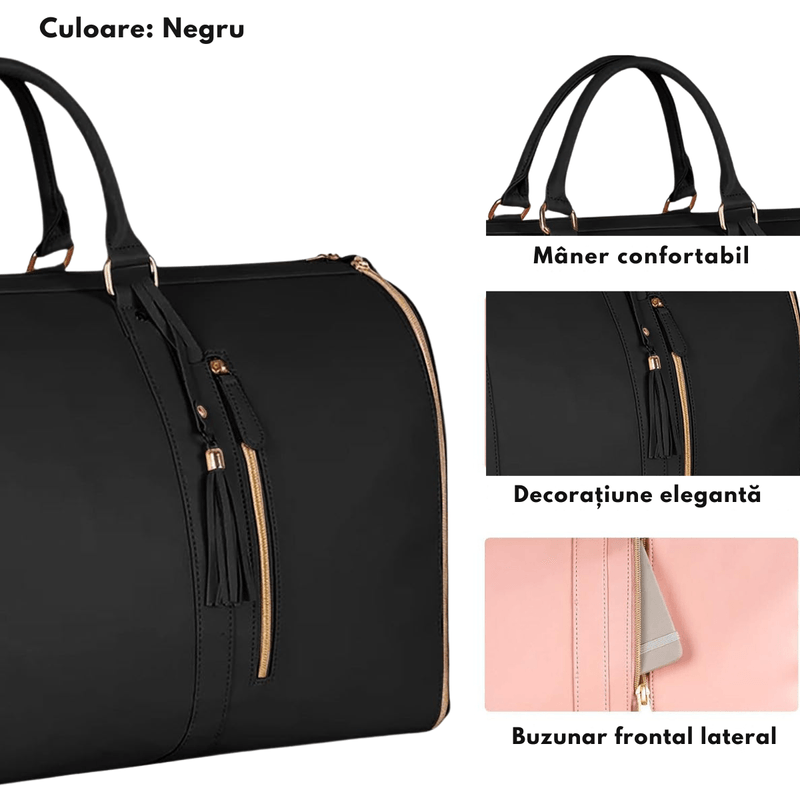 Sport si Outdoor - Articole de voiaj - Genti voiaj - Geanta de Calatorie Multifunctionala 2-in-1, Organizator Haine Dasbo®, Buzunare Multiple, Compartiment Pantofi - Infinity.ro
