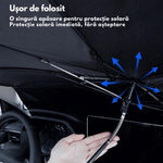 Auto si Moto - Intretinere auto - Huse auto - Parasolar Auto tip Umbrela Retractabila, Protectie Solara UV pentru parbriz masina, Pliabila si Usor de Utilizat,Cu Husa - Infinity.ro