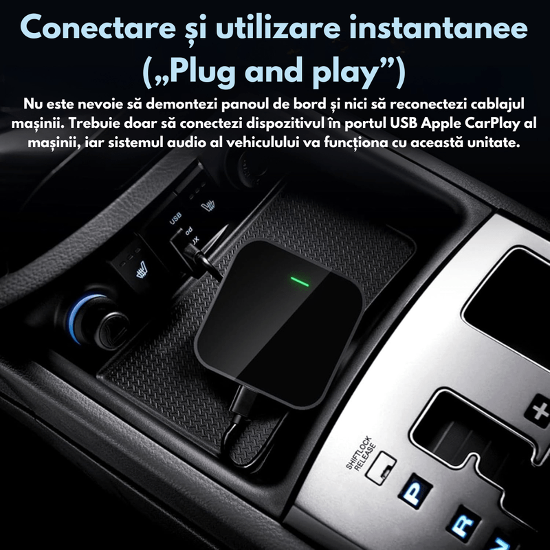 Auto si Moto - Electronice auto - Accesorii electronice auto - Adaptor Wireless CarPlay & Android Auto 2-in-1 Dasbo® Model 2026– Compatibilitate universala prin USB Android & IOS Auto - Infinity.ro