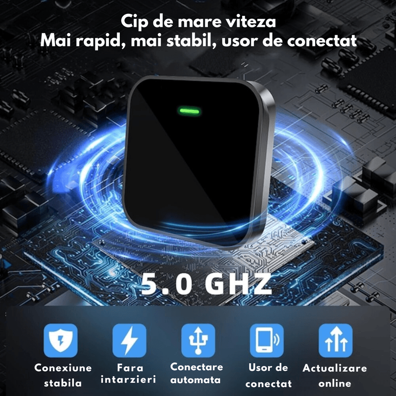 Auto si Moto - Electronice auto - Accesorii electronice auto - Adaptor Wireless CarPlay & Android Auto 2-in-1 Dasbo® Model 2026– Compatibilitate universala prin USB Android & IOS Auto - Infinity.ro