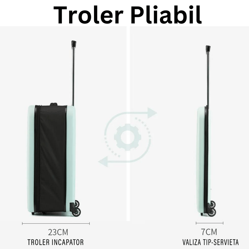 Sport si Outdoor - Articole de voiaj - Trolere - Valiza pliabila mare de calatorie, Dasbo®, carcasa dura material ABS si PC rezistent la apa, 2 roti cu interior captusit - Infinity.ro