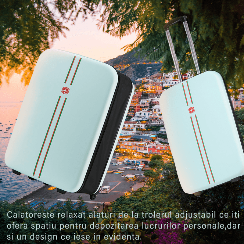 Sport si Outdoor - Articole de voiaj - Trolere - Valiza pliabila mare de calatorie, Dasbo®, carcasa dura material ABS si PC rezistent la apa, 2 roti cu interior captusit - Infinity.ro