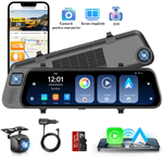Auto si Moto - Electronice auto - Camere auto si DVR - Camera de bord Auto tip Oglinda - Dasbo®, Navigatie Auto cu 3 Camere, Fata 2K + spate si interior 1080P, Carplay - Infinity.ro