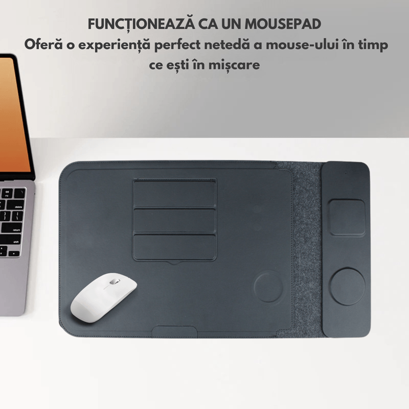 Laptop, Telefoane si Tablete - Laptopuri si accesorii - Accesorii Laptop - Genti laptop - Husa Laptop cu Incarcare dubla Wireless 15W, Protectie 360, Impermeabila, Rezistenta la socuri, 15-16 inch, Pliabil - Infinity.ro