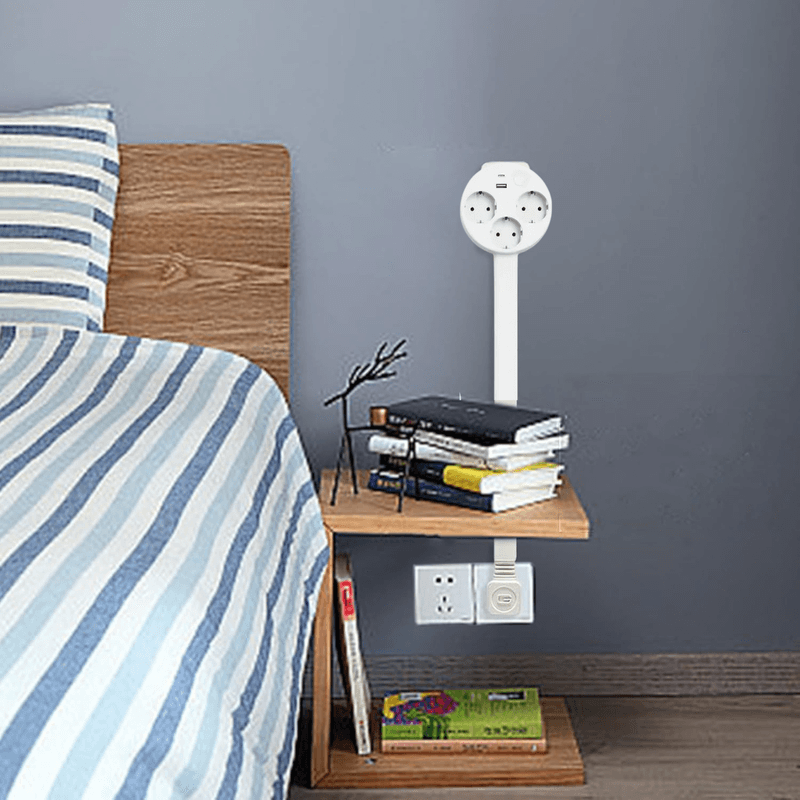 Casa si Gradina - Electrice - Accesorii electrice - Prelungitoare, triple, fise - Set 2 Prelungitor Priza Extensibil, Extensor Electric Reglabil - Prelungitor Priza cu USB-A, USB-C si 2 Prize AC - Infinity.ro