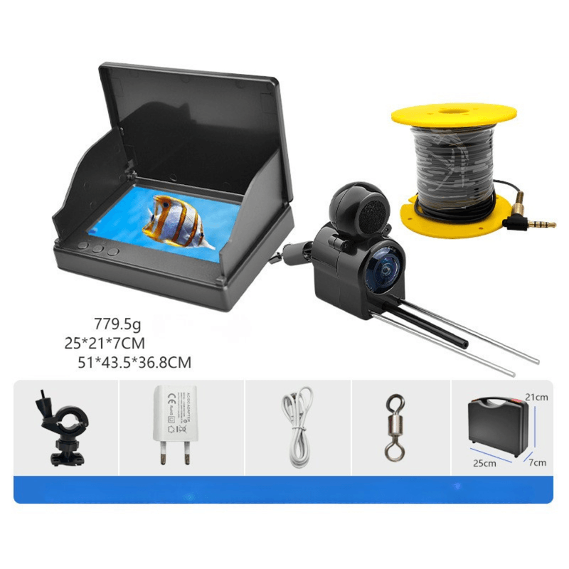 Sport si Outdoor - Sporturi acvatice - Pescuit - Echipament suplimentar pentru pescuit - Camera Subacvatica pentru Pescuit 1080P cu Ecran IPS 4.3”, Dasbo®, Unghi 220°, Viziune Nocturna IR, Baterie 5000 mAh - Infinity.ro