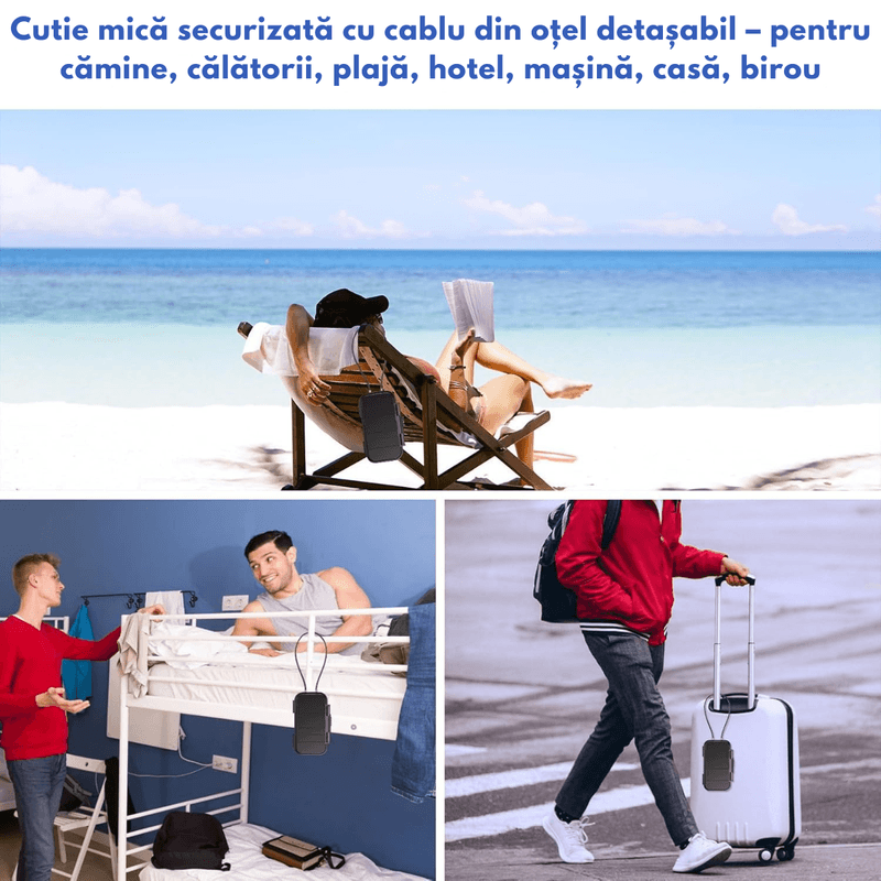 Casa si Gradina - Constructii - Depozitare, transport si protectie - Seifuri si casete de valori - Seif Portabil Antifurt cu Cod Numeric, Dasbo®, Caseta de Valori Impermeabila cu sistem de blocare, Cablu de siguranta - Infinity.ro