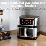 Electronice si Electrocasnice - Electrocasnice bucatarie - Aparate de gatit & desert - Friteuze - Friteuza cu aer cald, Airfryer fara ulei Silver Crest, Ecran digital tactil, Functii de gatire presetate,design din otel - Infinity.ro